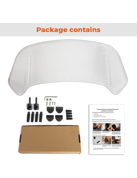 Extensión de Parabrisas Motoparty Universal Clip-On 31.4x14.4cm