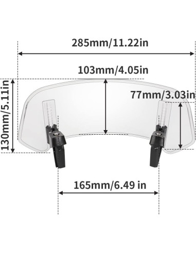Extensión de Parabrisas Motoparty Universal Clip-On 31.4x14.4cm