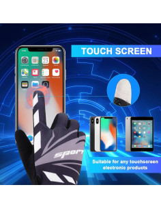 Guantes de Ciclismo Accmor Táctiles Negros - Tamaño Grande 2