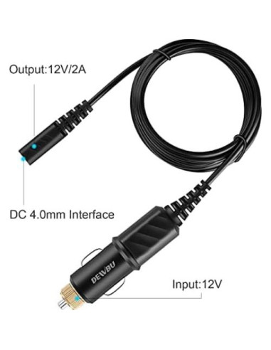 Cable de Conexión 1.5m DEWBU para Chaquetas Calefaccionadas 12V