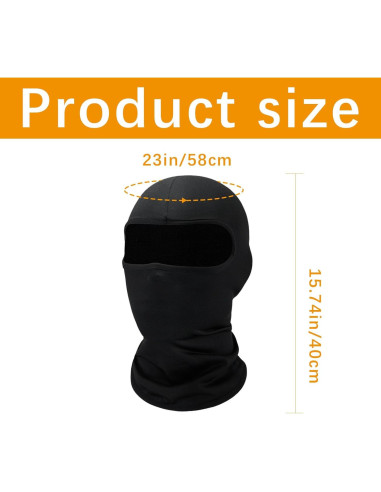 15 PCS Máscaras de Esquí Balaclava Negra UV para Hombres y Mujeres