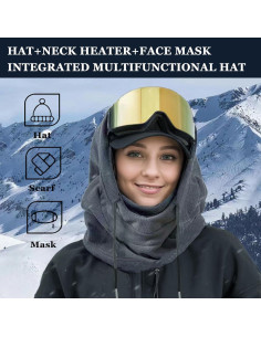 Máscara Balaclava LANGYAO para Esquí y Ciclismo - Gris 2