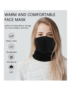 Calentador de Cuello GoxRunx Fleece Negro Unisex 25x40 cm 2