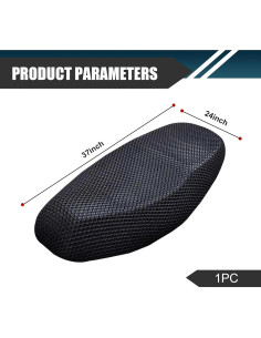 Cubierta de Asiento de Motocicleta Shakas Negra 61x94 cm 2
