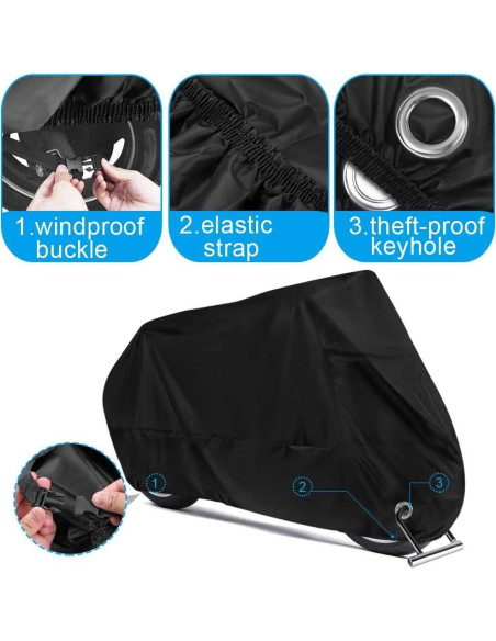 Cubierta Impermeable para Motocicleta LuLuya MC2XL hasta 243 cm