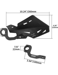Protectores de Manos JIAYAN 22mm para Motocicleta y ATV - Negro 2