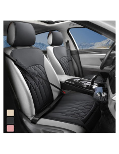 Fundas de Asiento de Coche BEITK Universales Negras 2 Piezas