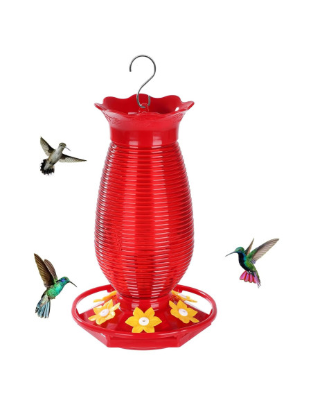 Alimentador de Colibríes de Vidrio FEED GARDEN 737 g Rojo