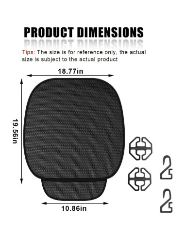 Funda de Asiento de Coche DUSCOKE Transpirable 49.7x47.6cm Negro