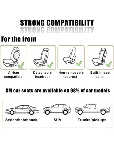 Funda de Asiento de Coche DUSCOKE Transpirable 49.7x47.6cm Negro