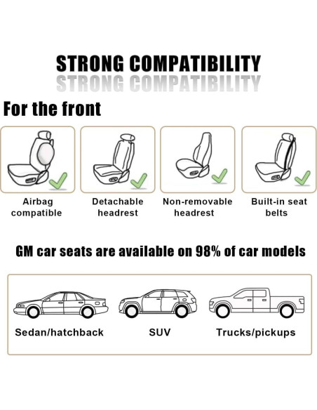 Funda de Asiento de Coche DUSCOKE Transpirable 49.7x47.6cm Negro