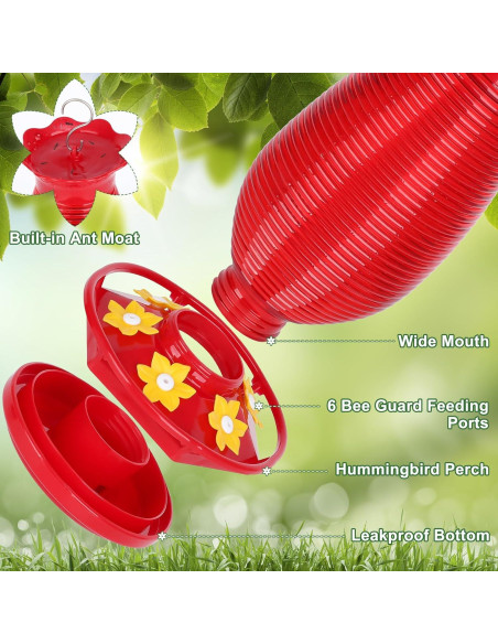 Alimentador de Colibríes de Vidrio FEED GARDEN 737 g Rojo