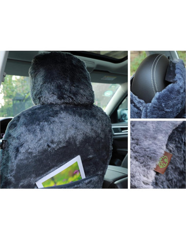 Funda de Asiento de Piel de Oveja SHEEPSKIN ELITE Gris Universal