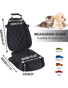 Cubierta de Asiento para Perros AsFrost 2 PCS Impermeable Negro 2