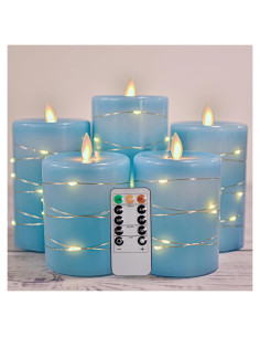 Velas LED Sin Llama NICEME con Control Remoto y Luz de Cuerda