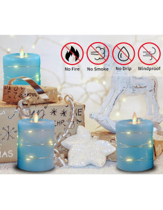 Velas LED Sin Llama NICEME con Control Remoto y Luz de Cuerda 2