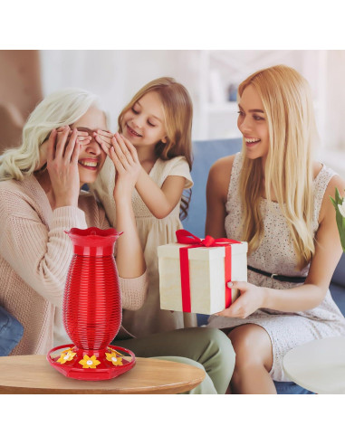 Alimentador de Colibríes de Vidrio FEED GARDEN 737 g Rojo