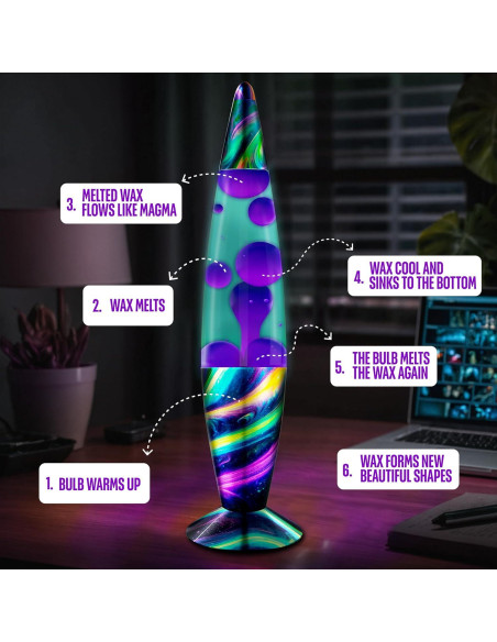 Lámpara de Movimiento Líquido Jambo 41cm Crepúsculo Neón