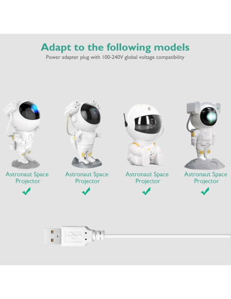 Cable de Alimentación 1.2m para Proyector Mooyran Astronauta