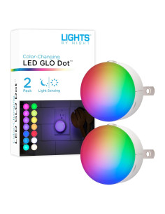 Luces de Noche LED GLO Dot 2 Paquete, Cambiantes de Color