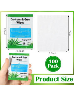 Toallitas de Limpieza Dental Timgle 100 Pcs para Dentaduras 2
