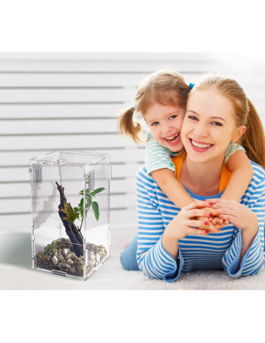 Tanque Mini Reptil Acrílico BETAZOOER 10.16x10.16x20.32cm