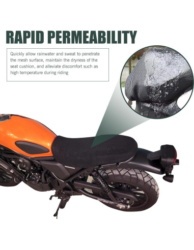 Funda de Asiento de Motocicleta Zeathery HERYZYT3334BL-M Negra