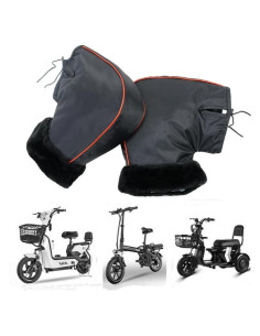 Guantes de Manillar de Felpa HKSICHENGKEJI Impermeables Térmicos