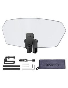Parabrisas Universal Justech para Motocicleta - Humo Ajustable