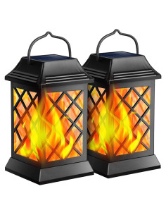 Linternas Solares TomCare 2 Paquete Metal Negro IP65