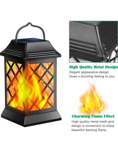 Linternas Solares TomCare 2 Paquete Metal Negro IP65 2