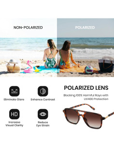 Gafas de sol aviador Cyxus para mujeres retro polarizadas UV 2