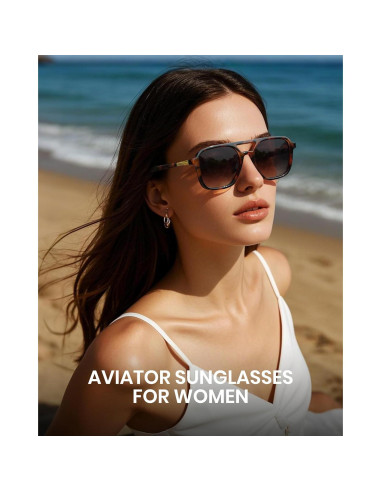 Gafas de sol aviador Cyxus para mujeres retro polarizadas UV