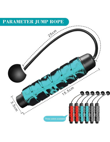 Cuerda de Salto Inalámbrica Redify con Peso Ajustable - Azul