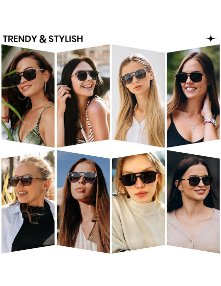 Gafas de sol aviador Cyxus para mujeres retro polarizadas UV Gafas de sol aviador Cyxus para mujeres retro polarizadas UV