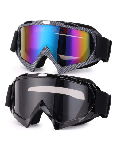 Gafas de esquí Rngeo 2 pares UV 400 para motociclismo