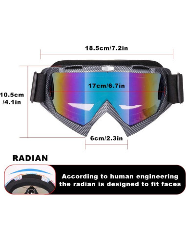 Gafas de esquí Rngeo 2 pares UV 400 para motociclismo