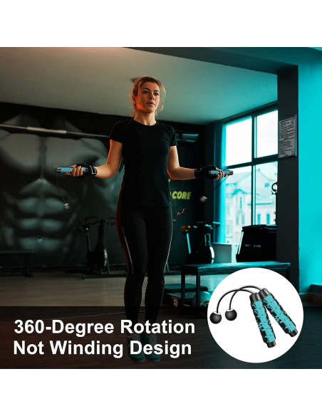 Cuerda de Salto Inalámbrica Redify con Peso Ajustable - Azul