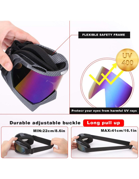 Gafas de esquí Rngeo 2 pares UV 400 para motociclismo