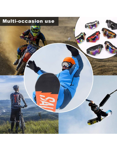 Gafas de esquí Rngeo 2 pares UV 400 para motociclismo