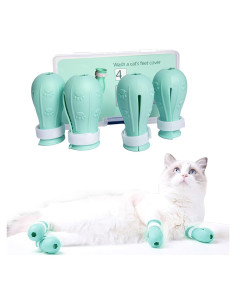 Botas de Silicona Ajustables para Gatos MSMUOEZ G400 Verde