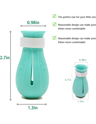 Botas de Silicona Ajustables para Gatos MSMUOEZ G400 Verde
