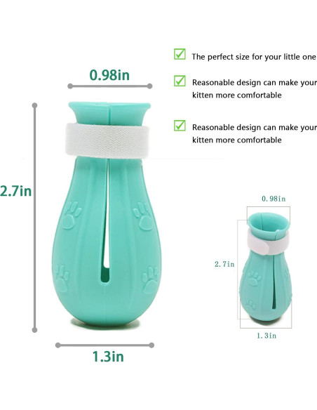 Botas de Silicona Ajustables para Gatos MSMUOEZ G400 Verde