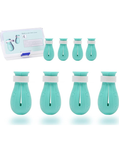 Botas de Silicona Ajustables para Gatos MSMUOEZ G400 Verde