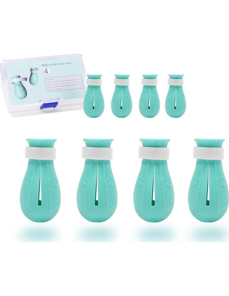 Botas de Silicona Ajustables para Gatos MSMUOEZ G400 Verde