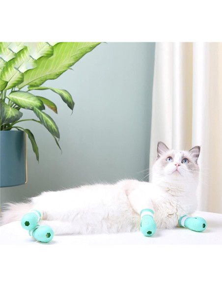 Botas de Silicona Ajustables para Gatos MSMUOEZ G400 Verde