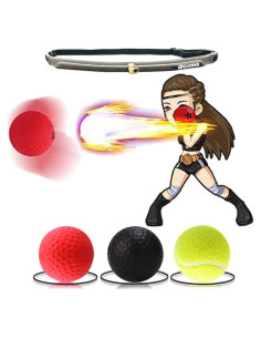 Bola de Reflexión de Boxeo HANQ con Banda Ajustable 3 Niveles