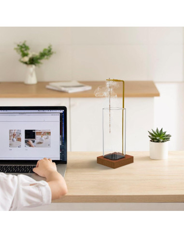 Juego de 2 Soportes para Incienso Hadwoer de Vidrio Cuadrado