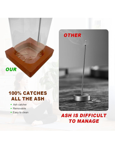 Juego de 2 Soportes para Incienso Hadwoer de Vidrio Cuadrado