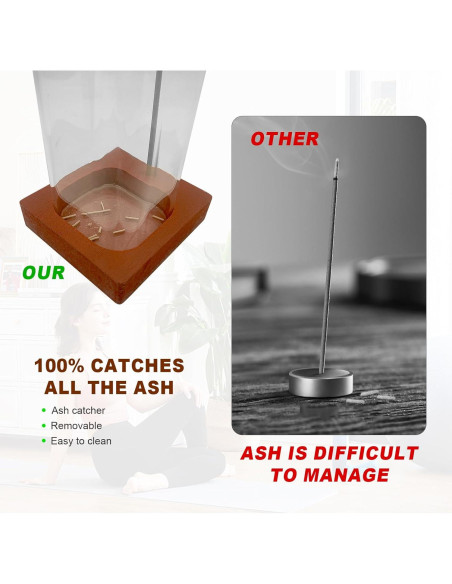 Juego de 2 Soportes para Incienso Hadwoer de Vidrio Cuadrado